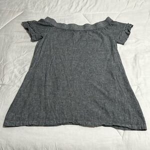 New York & Company SOHO Street Off Shoulder Linen Blend Dress L